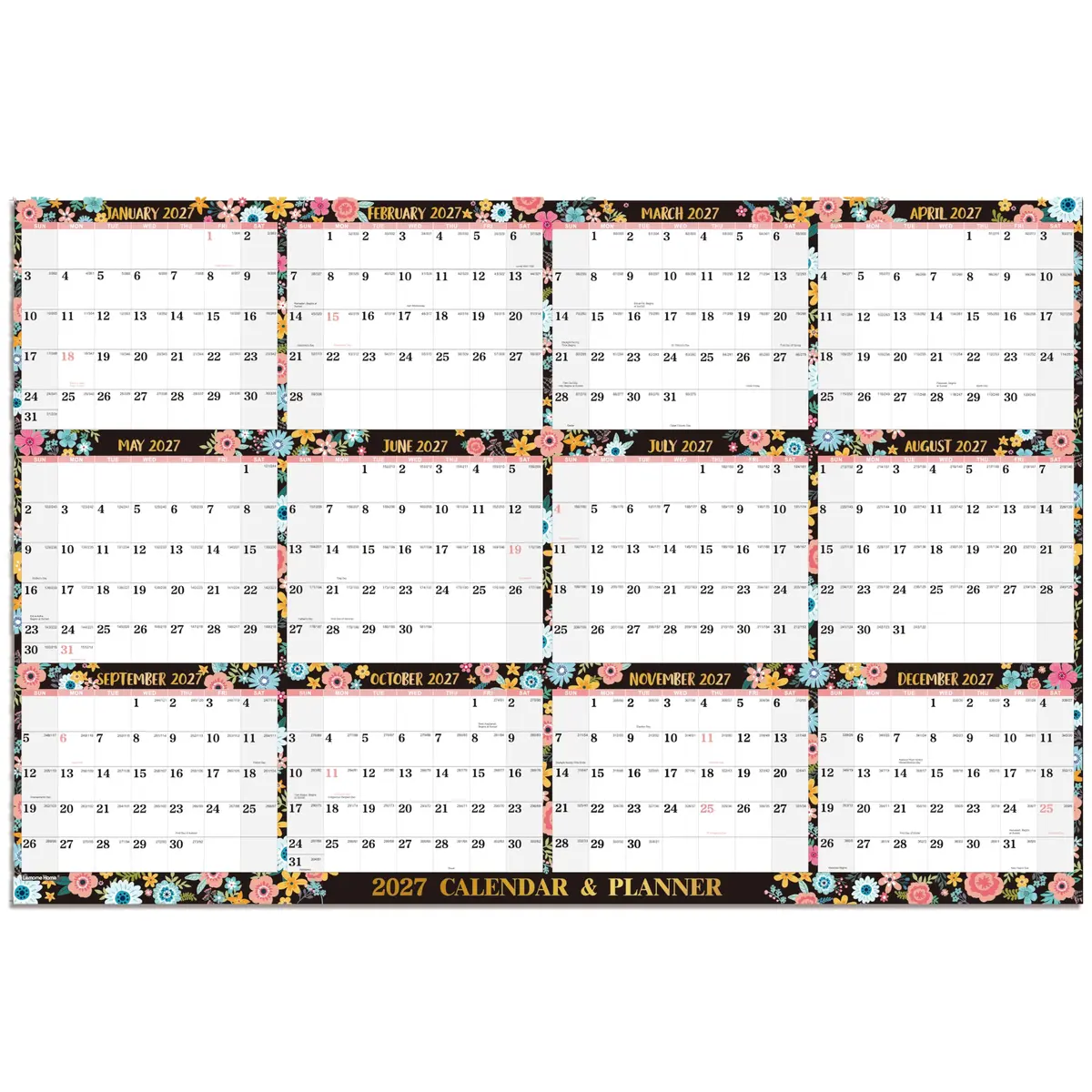 Lemome Home 2027 Dry Erase Calendar for Wall | Yearly Wall Calendar 34.6" x 22.9" - view 6
