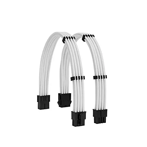 Formulamod Sleeve Extension Power Supply Cable Kit 18AWG White PCI 8+EPS 8 | Heat-Shrink-Less, 30cm - view 2