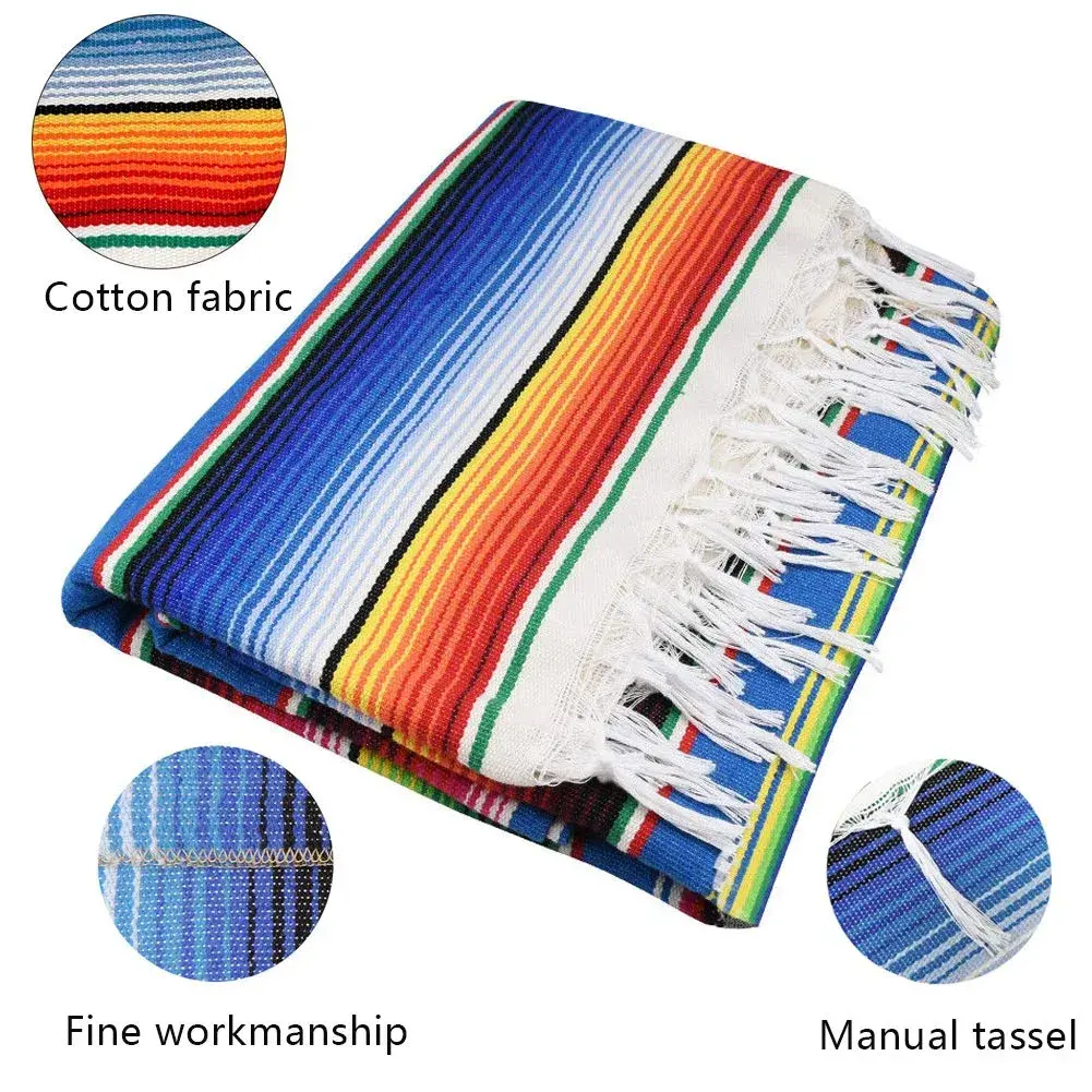 Hxezoc Blue Striped Table Runner 150 cm (59 Inch) | Handwoven Cotton for Festive Indian Dining - view 5