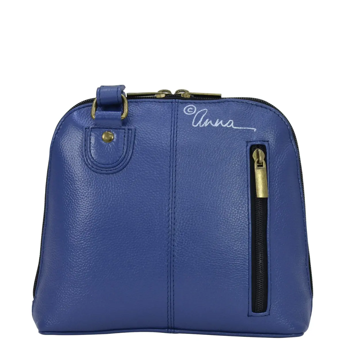 Anna by Anuschka Hand Painted Genuine Leather Small Organizer 18.5cm (7.25") | Butterfly Blue Crossbody Bag - view 3