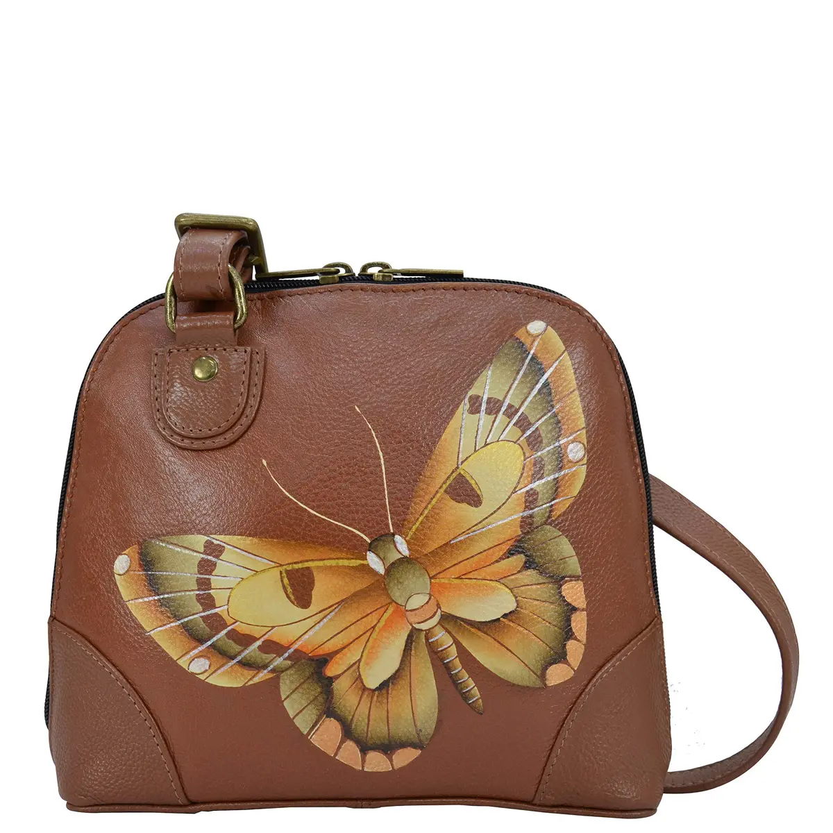 Anna by Anuschka Women's Hand Painted Genuine Leather Small Organizer Bag 20.25cm (8") | Authentic USA Import - main product image