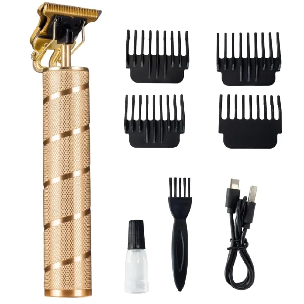 goldseaside Pro T Clippers, Electric Li Trimmers, Cordless Rechargeable, Professional Baldheaded Hair Clipper for Men (Gold) | Precise T-Blade - main product image