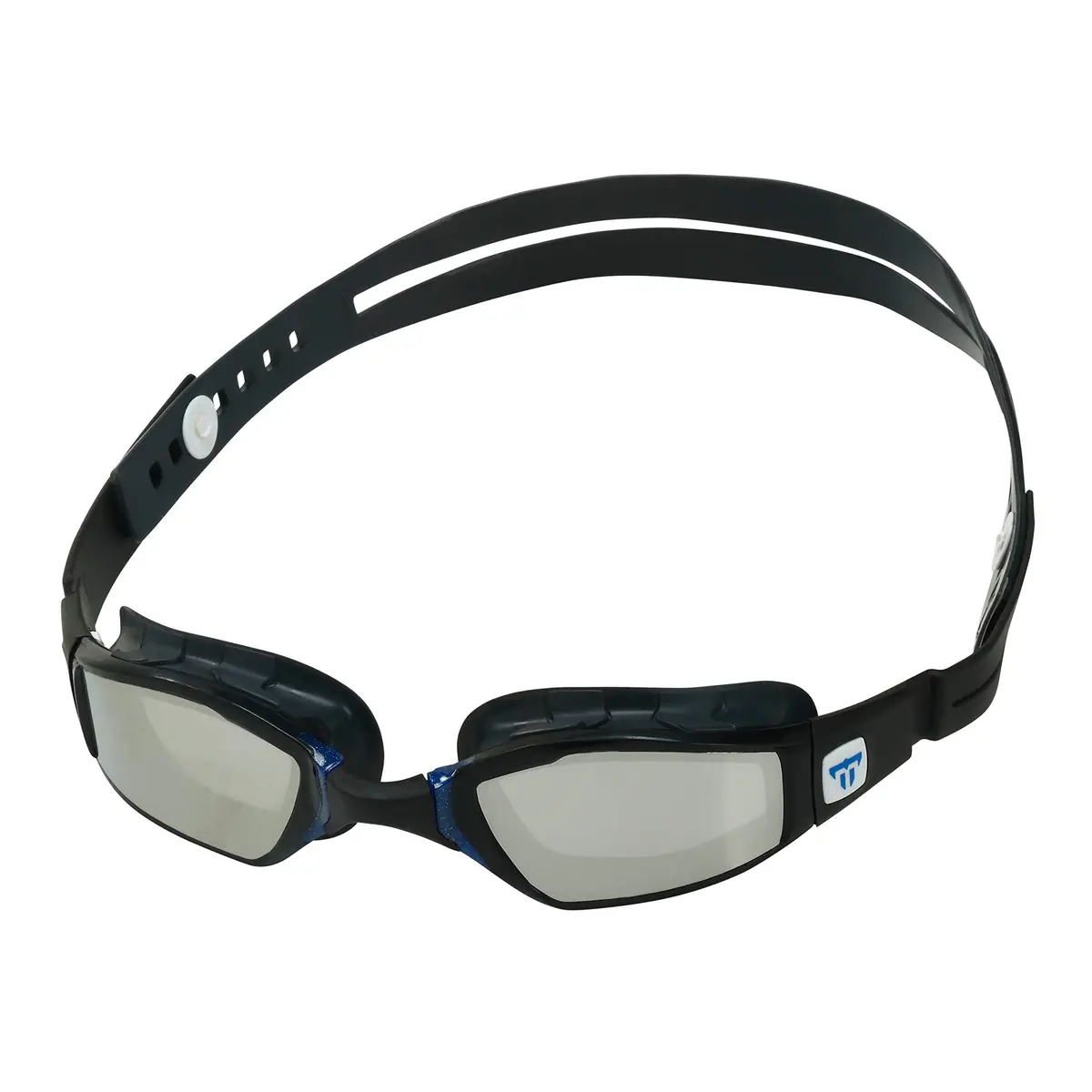Phelps Ninja Competitive Swim Goggles - Silver Mirror Lens, Gray & Navy Frame | Anti-Fog, UV Protection - view 3