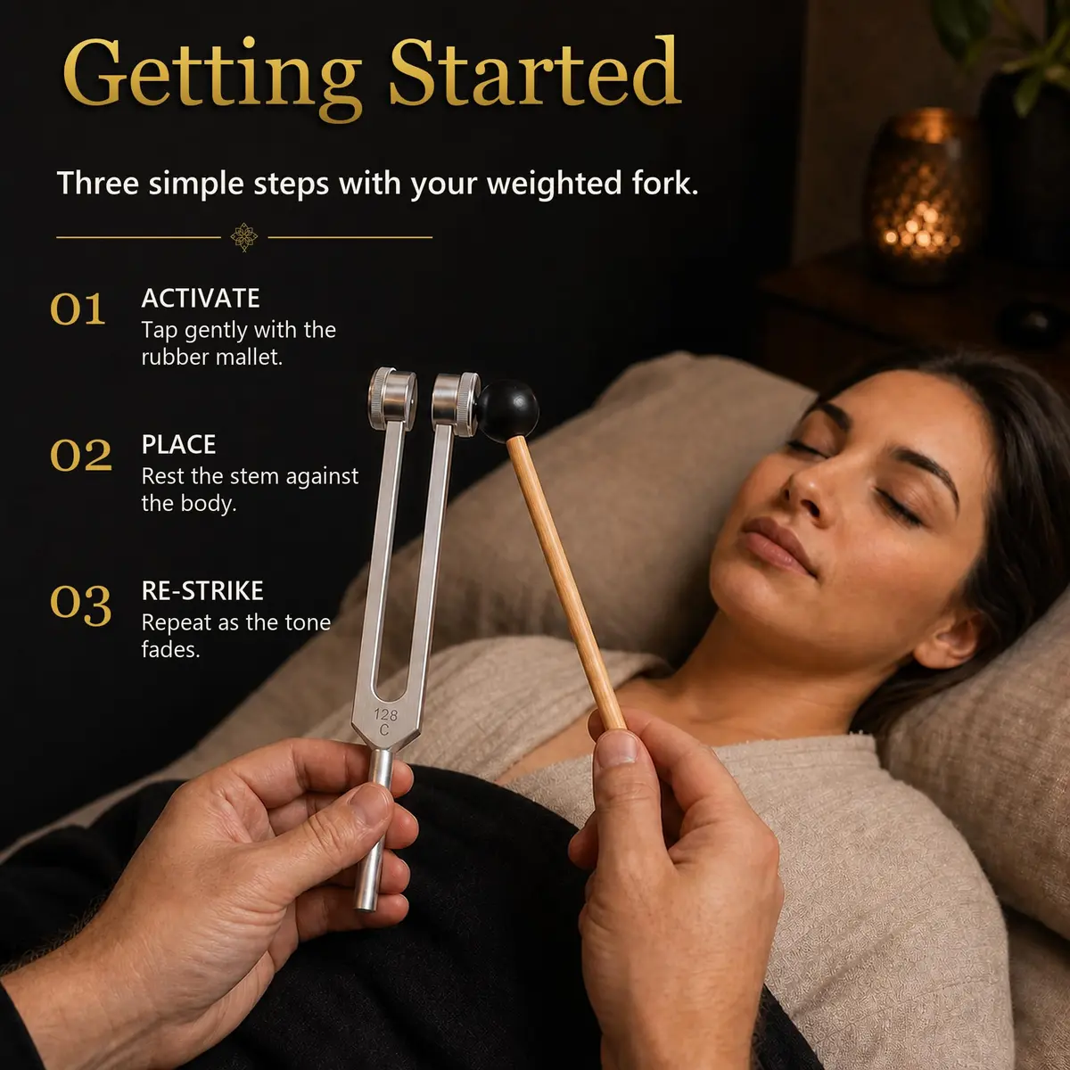 LOTS OF ZEN Tuning Forks for Healing Set (128 Hz, 256 Hz, 512 Hz) | Sound Therapy & Meditation - view 5