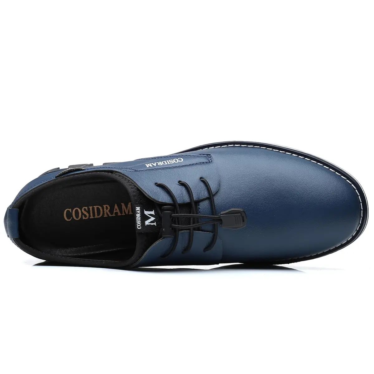 COSIDRAM Mens Business Dress Shoes Casual Comfort Walking Shoes Blue 7 | Slip-On, Microfiber, Flat Sole - view 6