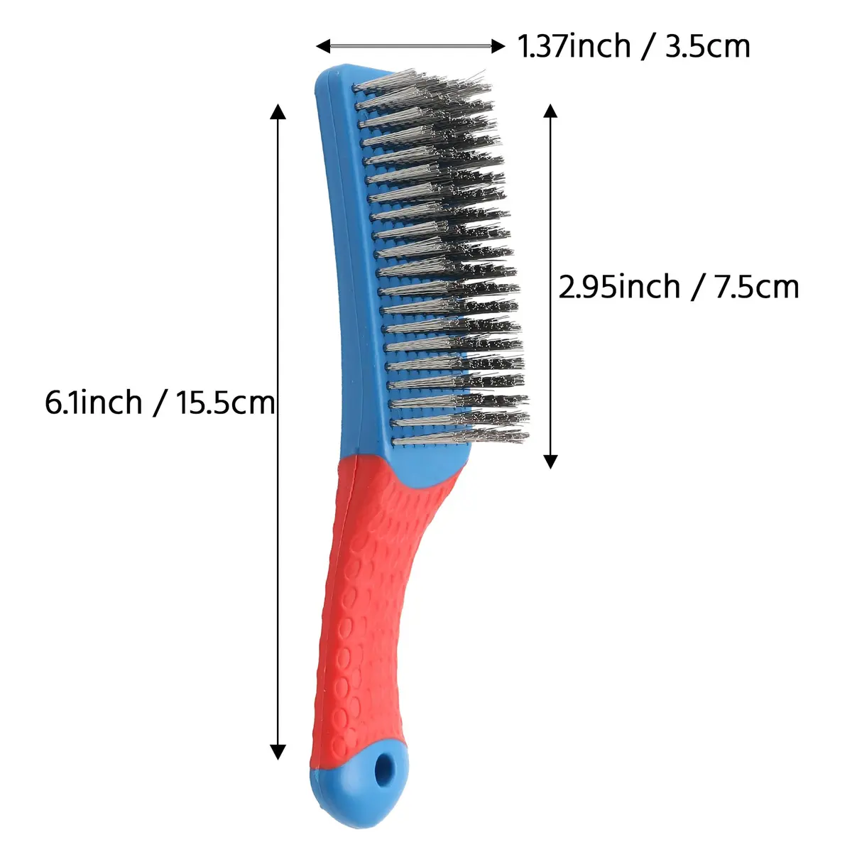Regpre Steel Wire Brush for Rust Removal | Durable 8x20 Stainless Steel Bristles (16cm x 7.5cm) - view 5