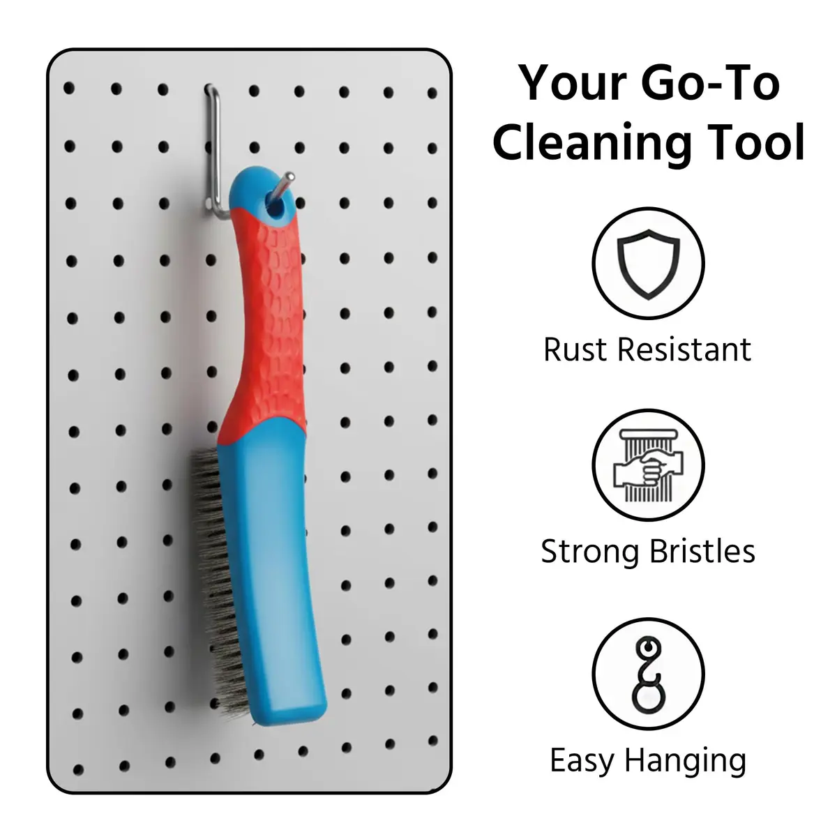 Regpre Steel Wire Brush for Rust Removal | Durable 8x20 Stainless Steel Bristles (16cm x 7.5cm) - view 7