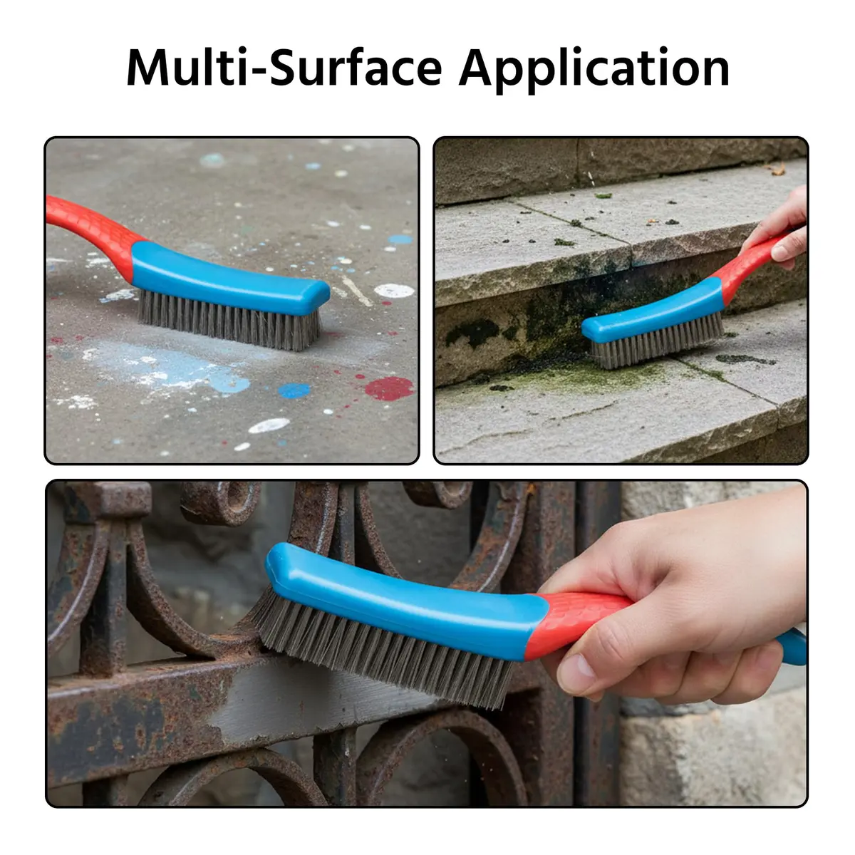 Regpre Steel Wire Brush for Rust Removal | Durable 8x20 Stainless Steel Bristles (16cm x 7.5cm) - view 8