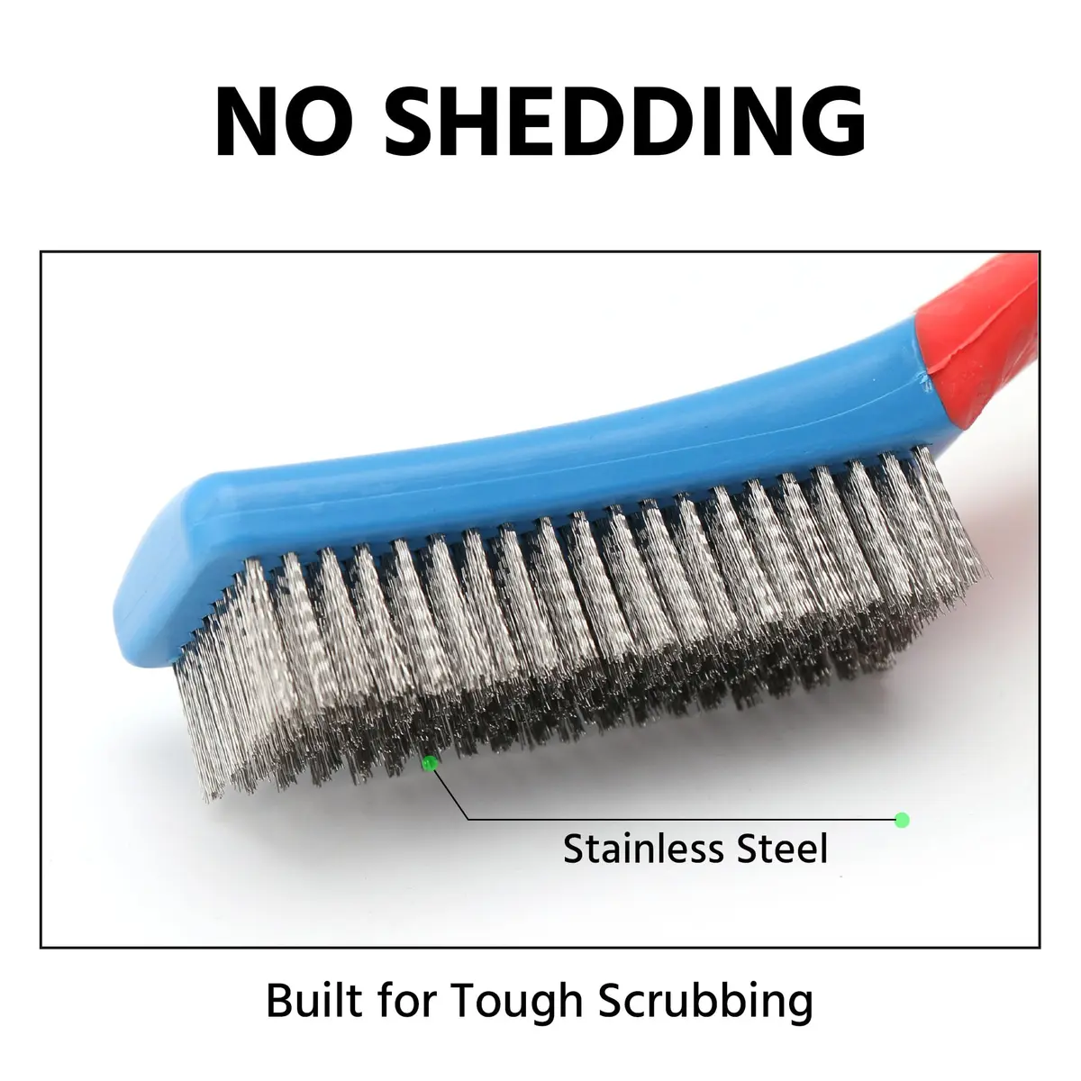 Regpre Steel Wire Brush for Rust Removal | Durable 8x20 Stainless Steel Bristles (16cm x 7.5cm) - view 3