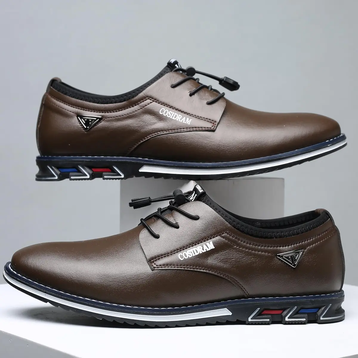 COSIDRAM Mens Business Dress Shoes Casual Comfort Walking Shoes Brown 8.5 | All-Day Office & Casual Wear - view 8