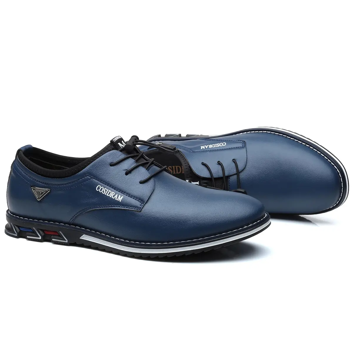 COSIDRAM Mens Business Dress Shoes Casual Comfort Walking Shoes Blue 11 | Slip-On, Microfiber, Flat Sole - view 7