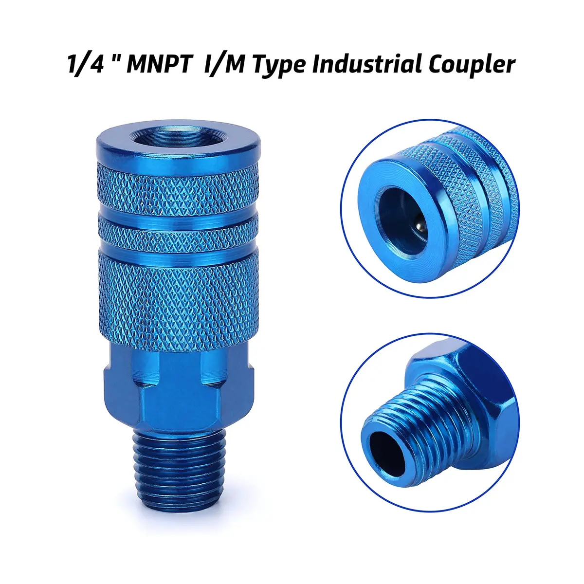 AIRTOON 4-Way Air Manifold Splitter with 4 Couplers & 1/4" MNPT Plug | 1/4 Inch NPT Air Fittings - view 4
