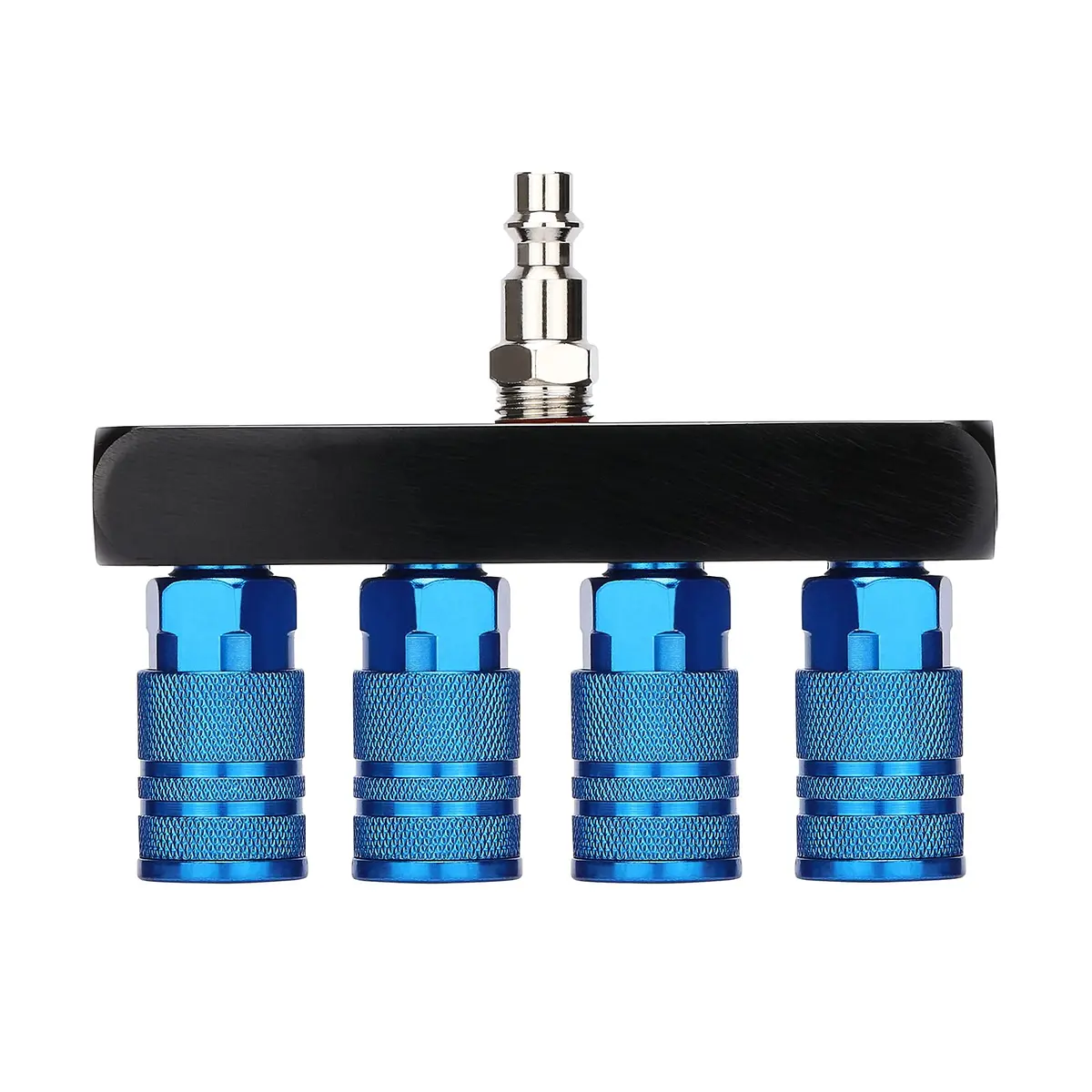 AIRTOON 4-Way Air Manifold Splitter with 4 Couplers & 1/4" MNPT Plug | 1/4 Inch NPT Air Fittings - view 2