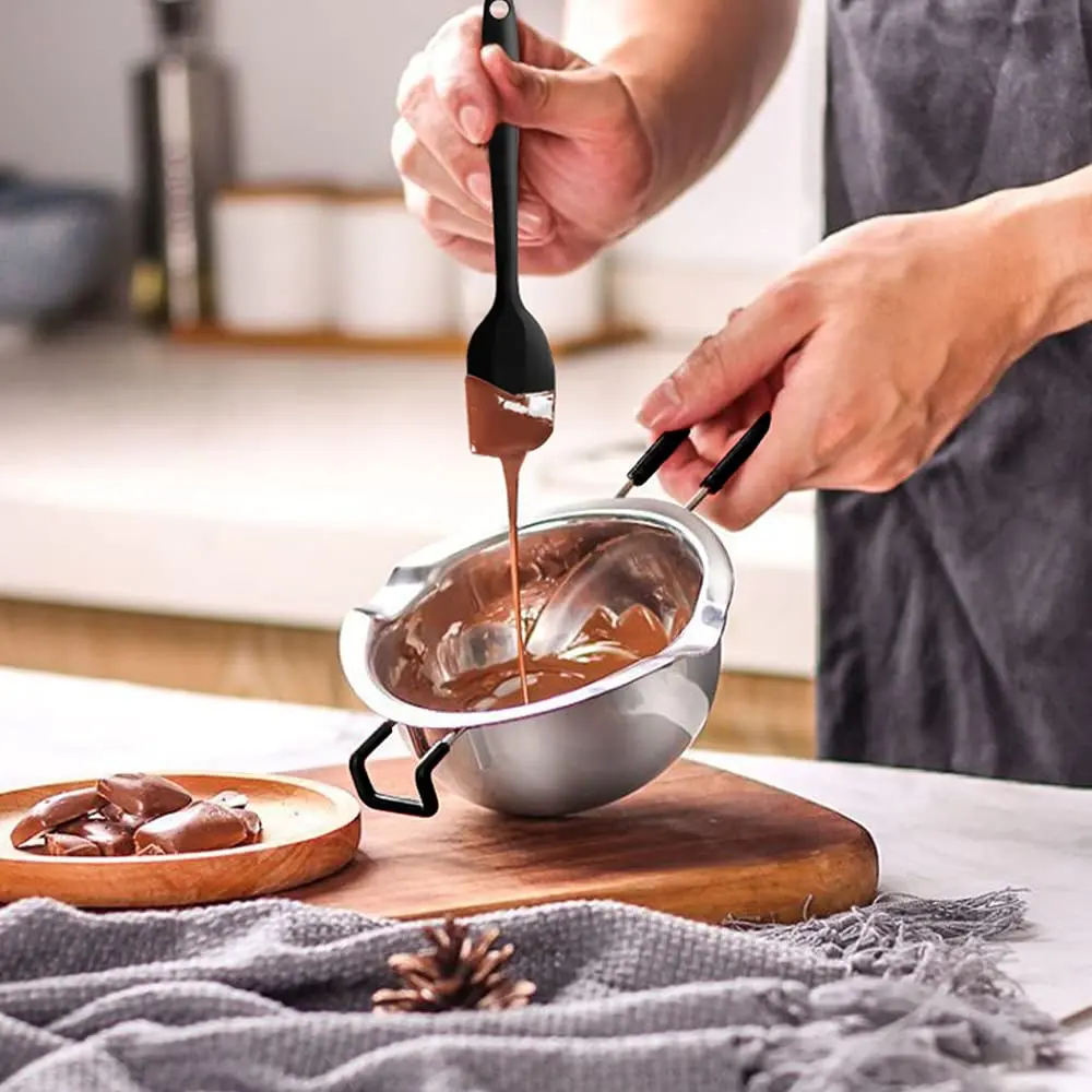 SONGZIMING Double Boiler Pot Set 600ml & 1600ml with Silicone Spatula | Induction Compatible Stainless Steel Melting Pot - view 6