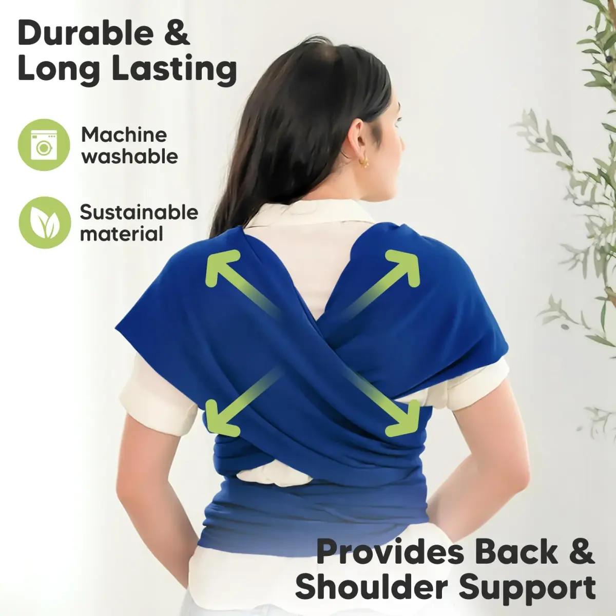 KeaBabies Original Baby Wrap Carrier Cobalt Blue | Ergonomic, IHDI Certified, Breathable Fabric for Newborns to Toddlers - view 5