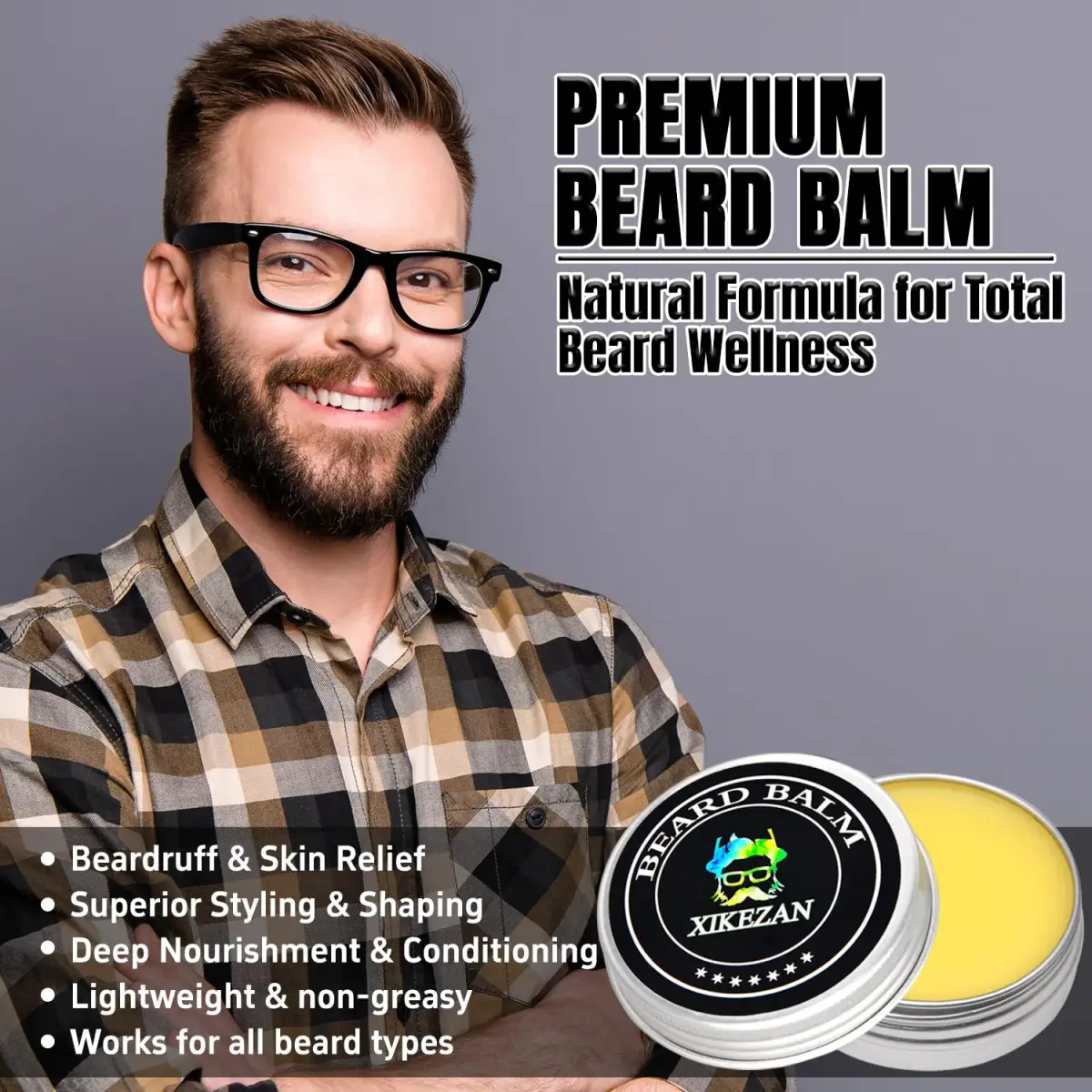 XIKEZAN Beard Straightener Grooming Kit for Men, Black 10.47" x 2" | 3 Heat Settings & Dual Voltage - view 5