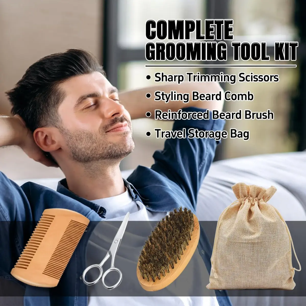 XIKEZAN Beard Straightener Grooming Kit for Men, Black 10.47" x 2" | 3 Heat Settings & Dual Voltage - view 6