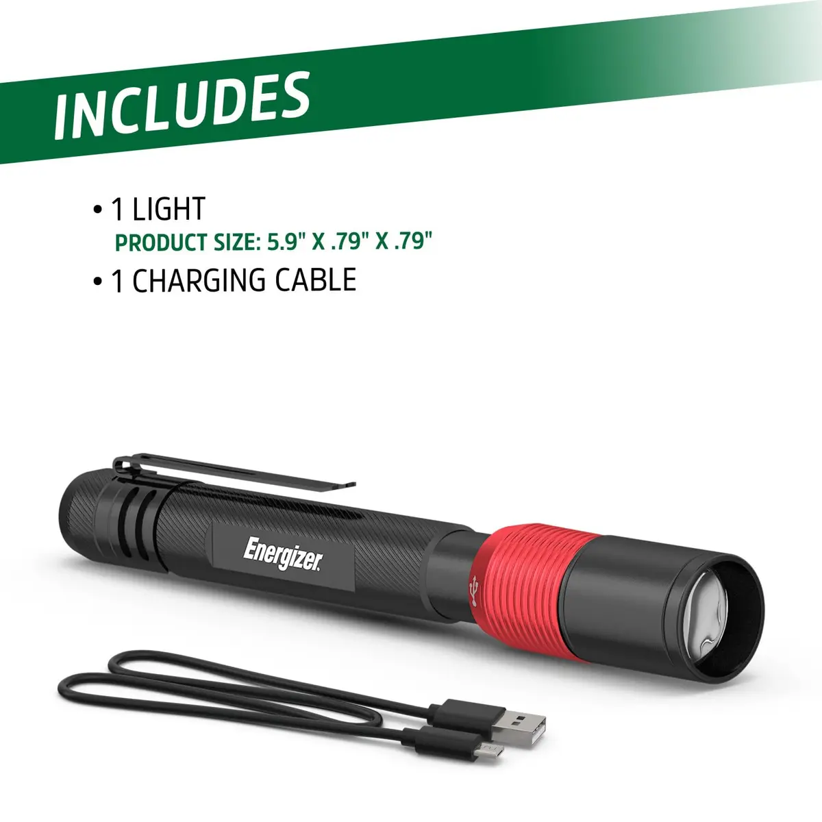 Energizer X-400 Pen Light Flashlight Rechargeable | 400 Lumens, Compact, IPX4 Water-Resistant - view 6