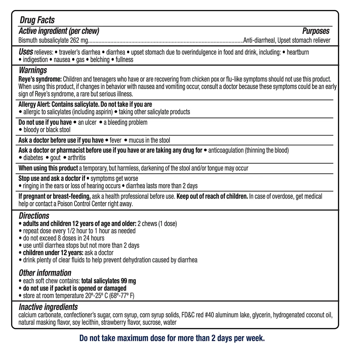Kaopectate Diarrhea Medication for Adults, 24 ct, Strawberry Soft Chews | Fast-Acting Stomach Relief - view 3
