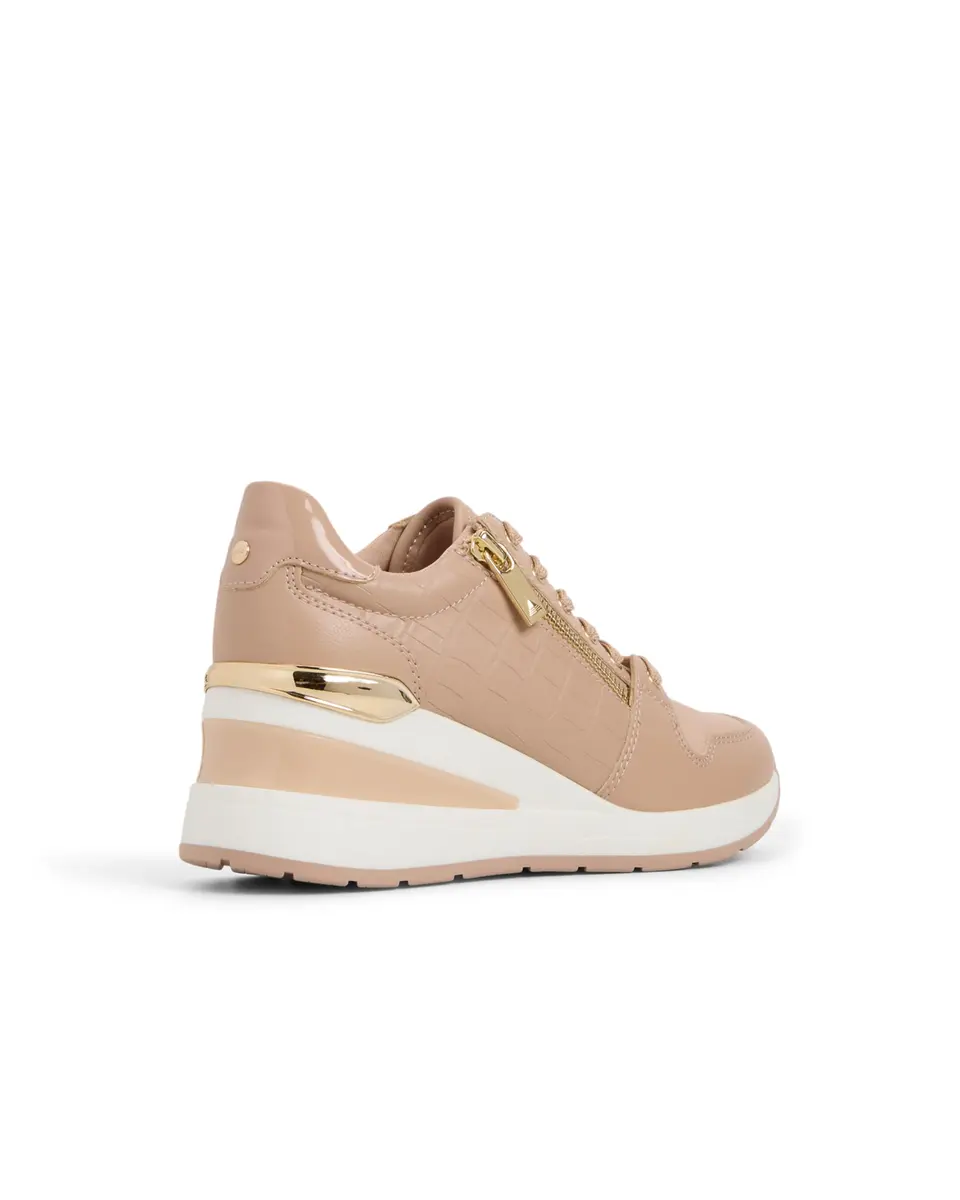 ALDO Women's Adwiwia Fashion Sneaker with Wedge Heel, Bone, 2.75-inch Heel | Comfortable Lace-Up Style - view 6