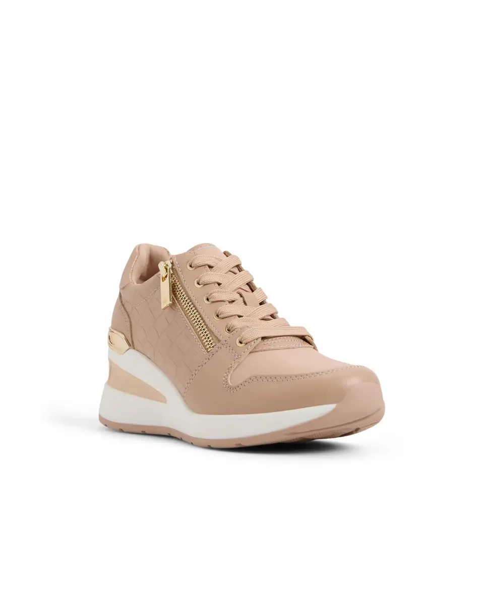 ALDO Women's Adwiwia Fashion Sneaker with Wedge Heel, Bone, 2.75-inch Heel | Comfortable Lace-Up Style - view 8