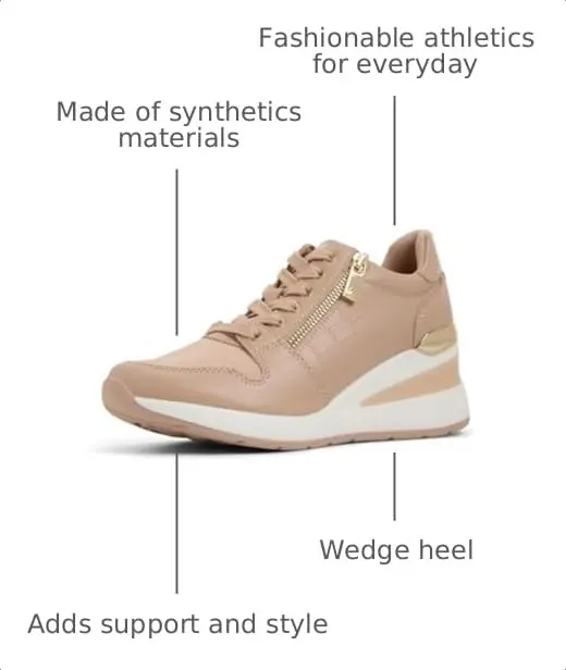 ALDO Women's Adwiwia Fashion Sneaker with Wedge Heel, Bone, 2.75-inch Heel | Comfortable Lace-Up Style - view 4