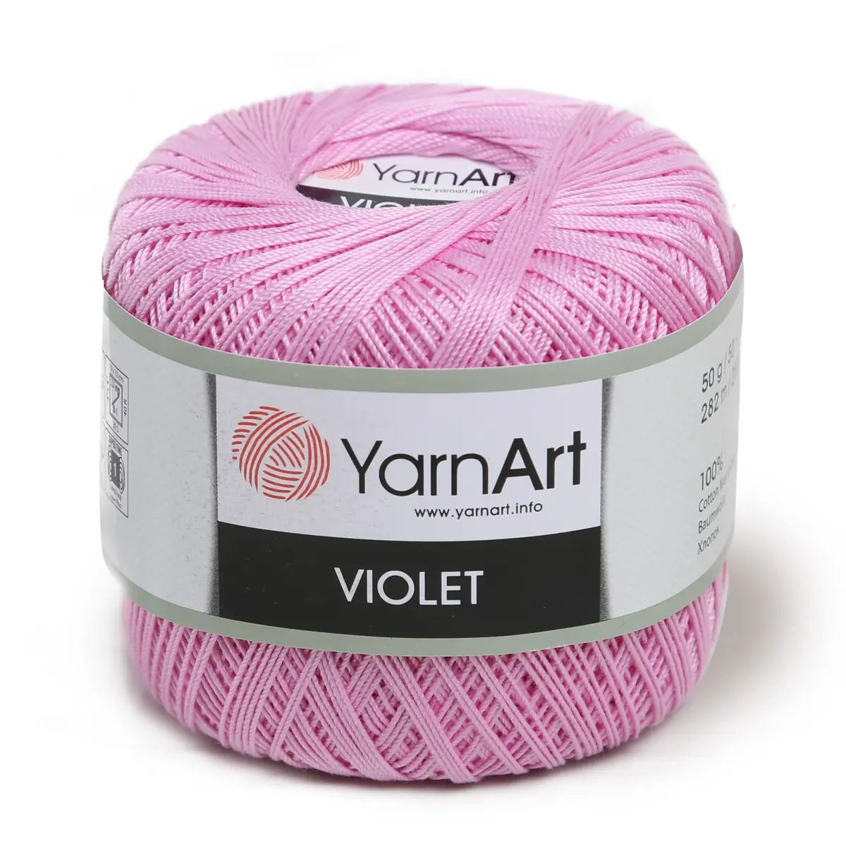 YarnArt Violet Lace Thread 100% Cotton | Summer Lace & Doily Yarn (Pink 319) | 1 Skein - main product image
