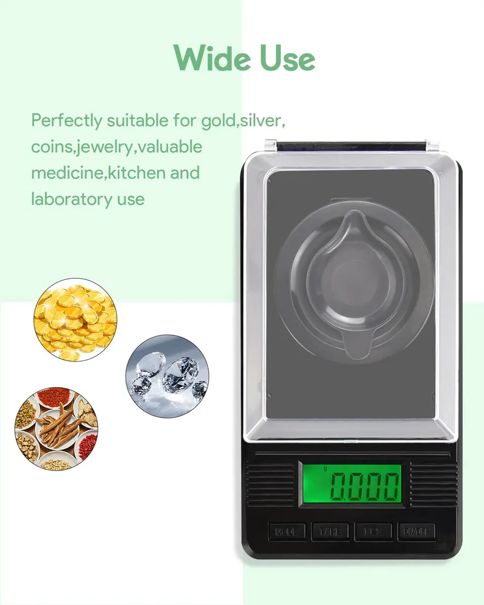 ZENCRO Milligram Scale 50g/0.001g | Ultra-Precision Digital Mg Scale for Jewelry & Pharma - view 3