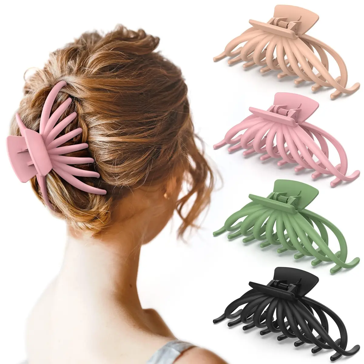 OPAUL Large Hair Claw Clips for Women - Matte Non-slip 4.7 Inch Strong Hold Hair Accessories for Thick & Thin Hair - main product image