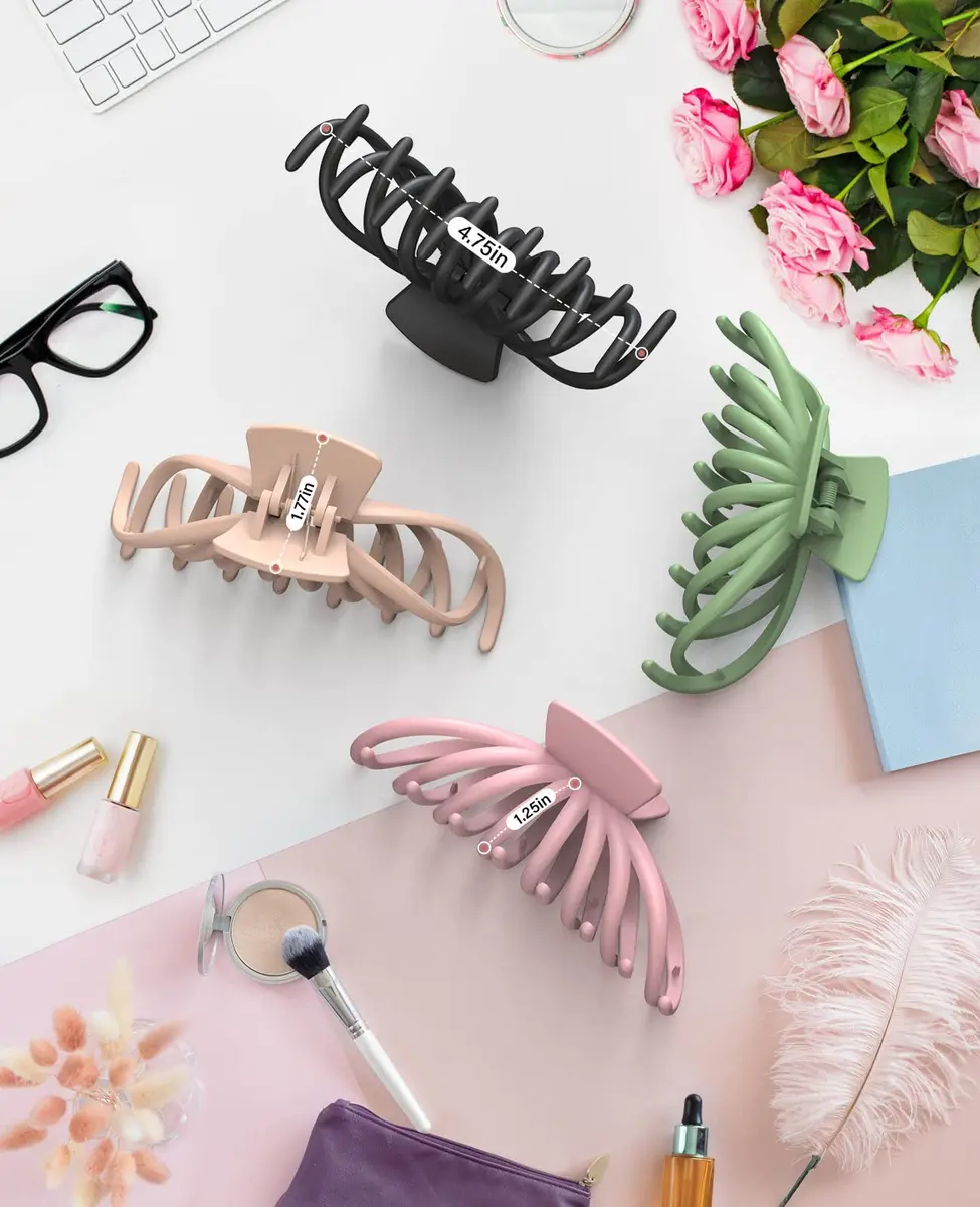 OPAUL Large Hair Claw Clips for Women - Matte Non-slip 4.7 Inch Strong Hold Hair Accessories for Thick & Thin Hair - view 9