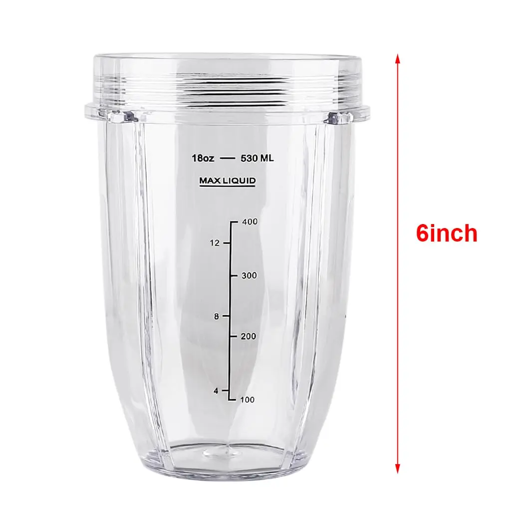 Veterger 2 Pack Replacement Parts Cup with Lid,Compatible with Ninja Blender Auto iQ BL480 BL482 BL642 NN102 BL682 BL450 BL2013 (2 18oz) | Kitchen Appliance Accessory - view 3