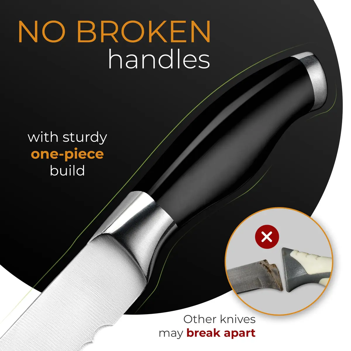 Orblue Serrated Bread Knife 8-Inch | Ultra-Sharp Stainless Steel for Effortless Slicing in India - view 3