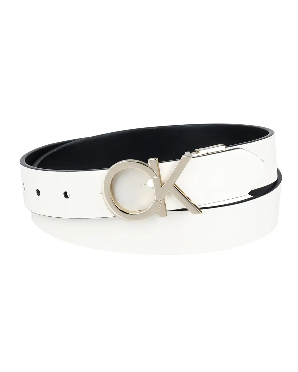 Calvin Klein Women's Reversible Belt, White/Black Plaque, Small | Classic 2-in-1 Reversible Design - main product image