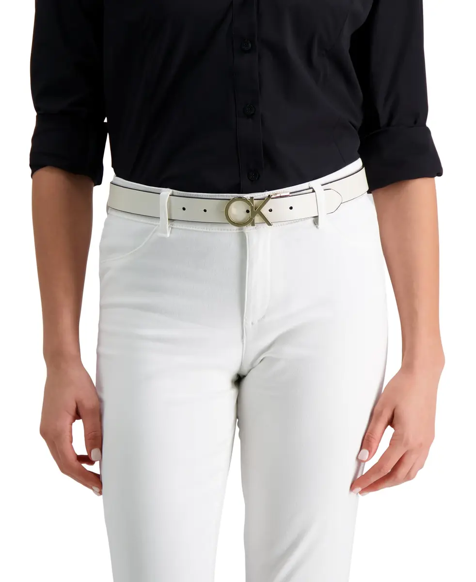 Calvin Klein Women's Reversible Belt, White/Black Plaque, Small | Classic 2-in-1 Reversible Design - view 5