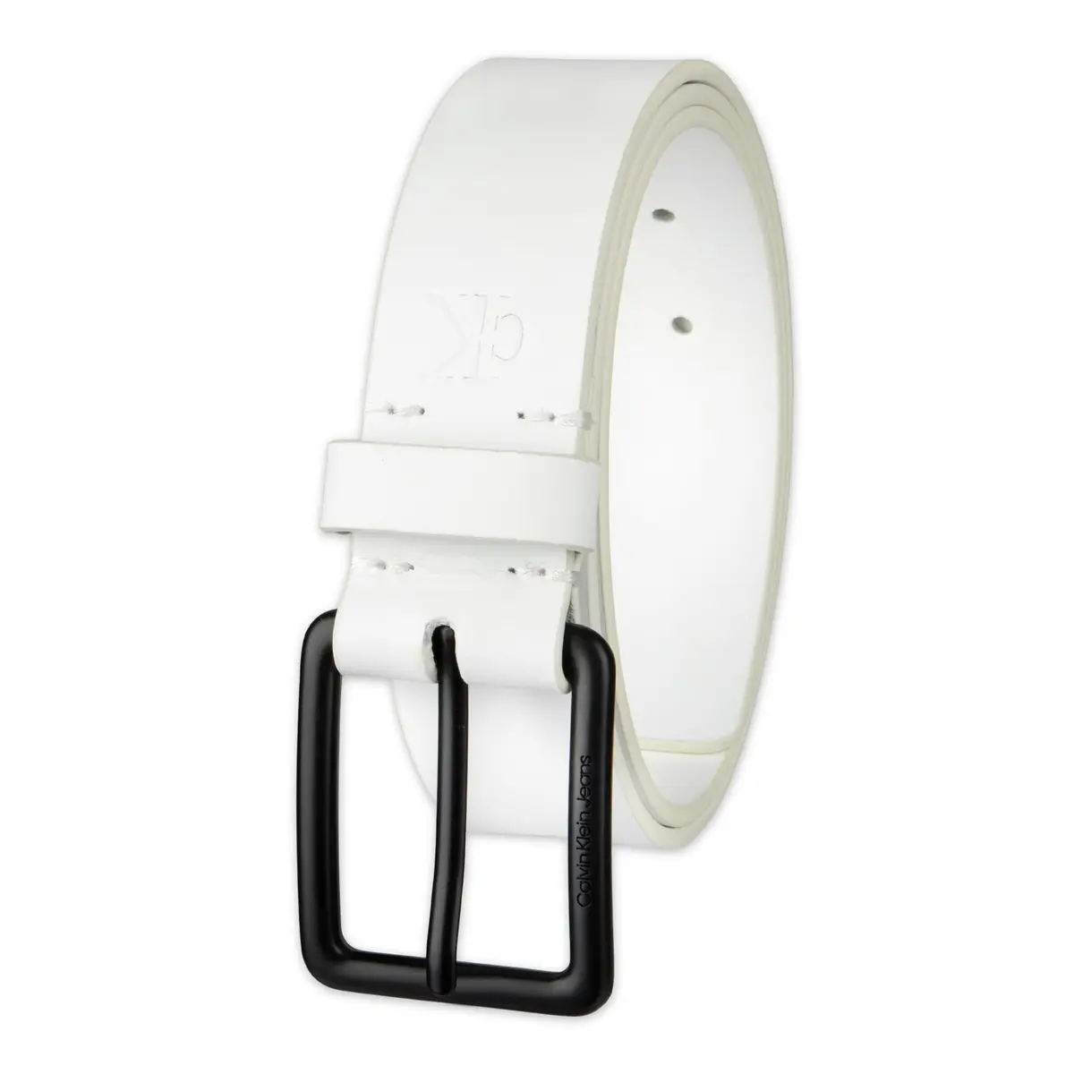 Calvin Klein Men's Casual Jean Belt, White, Small | Classic Casual Accessory for Everyday Wear - main product image