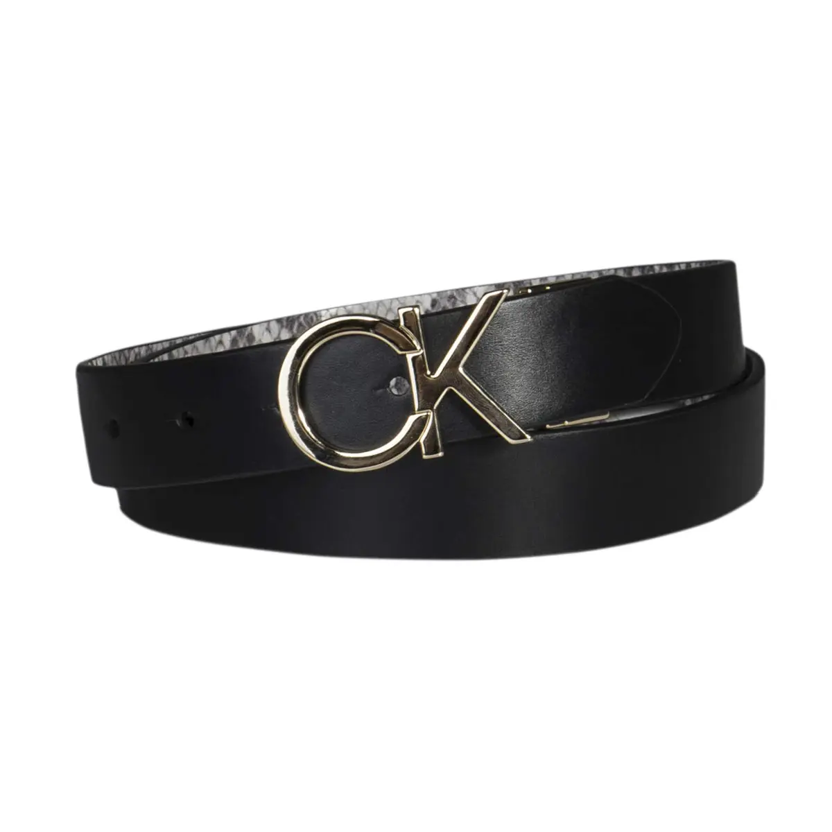 Calvin Klein Reversible Belt Black/Grey Plaque X-Large | Classic 2-in-1 Style - main product image