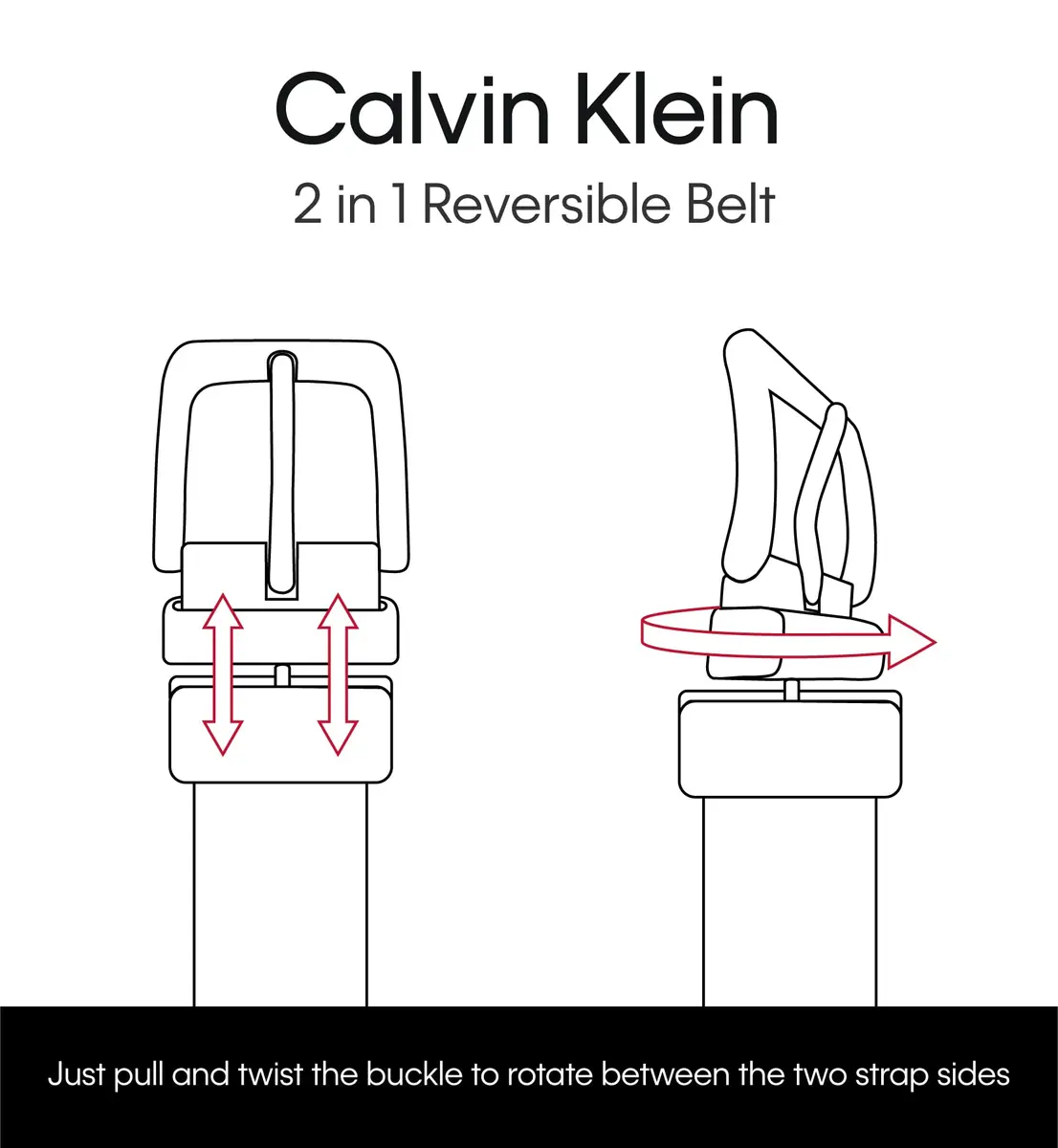 Calvin Klein Reversible Dress Belt with Plaque Buckle 32mm | Versatile & Stylish (70-120 chars) - view 6