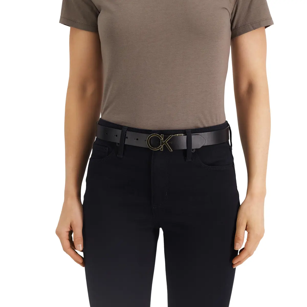 Calvin Klein Women's Reversible Belt, Black/Grey Plaque, Small | Classic 2-in-1 Design for Versatile Style - view 3