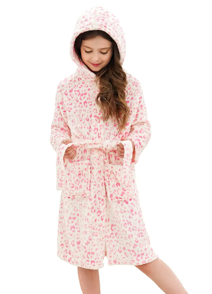 Doctor Unicorn Rainbow Bathrobe for Girls 7-9 Years | Soft Hooded Rainbow Sleepwear - main product image