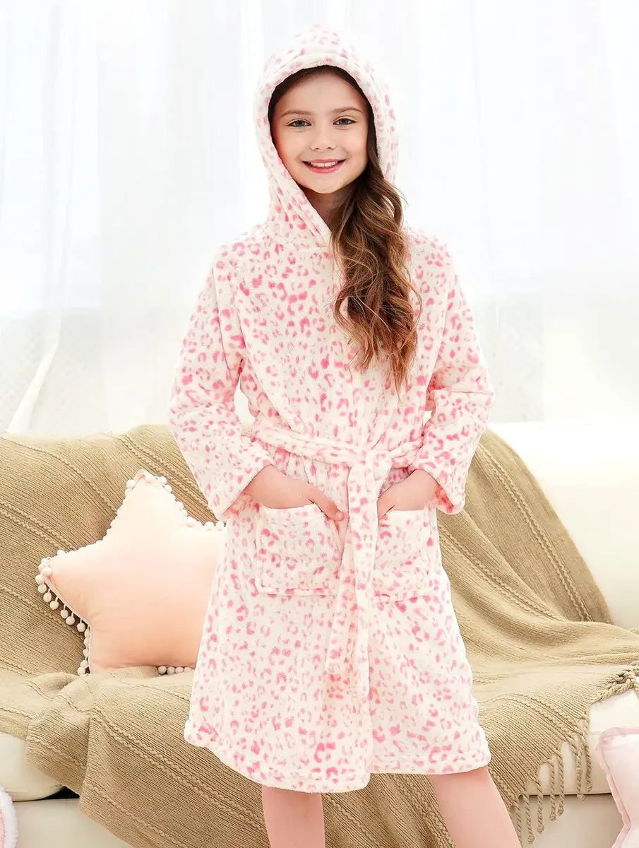 Doctor Unicorn Rainbow Bathrobe for Girls 7-9 Years | Soft Hooded Rainbow Sleepwear - view 2
