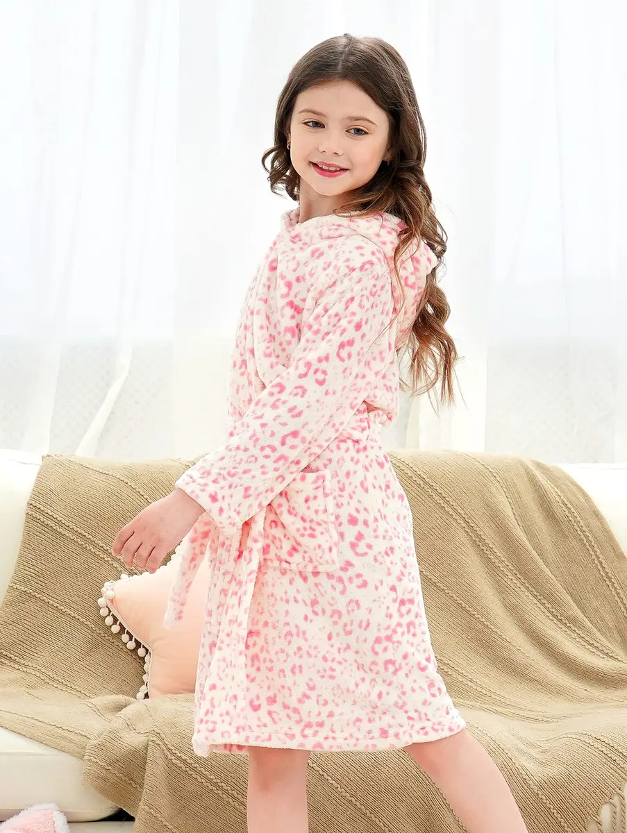 Doctor Unicorn Rainbow Bathrobe for Girls 7-9 Years | Soft Hooded Rainbow Sleepwear - view 3