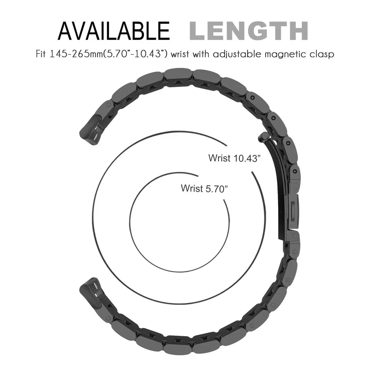 YOUkei Stainless Steel Watch Band for OnePlus Watch | Black, Adjustable, Water-Resistant - view 5