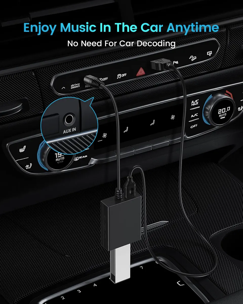 ANDTOBO USB to Aux Audio Adapter, 3.5mm Male to USB Female, 10.8 inch Length | Car Music Connection - view 5