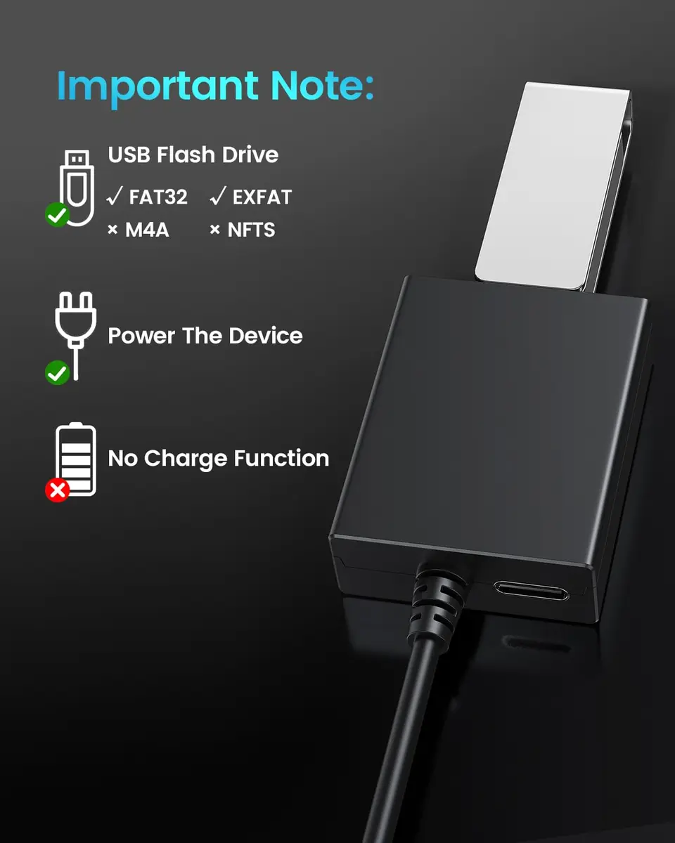 ANDTOBO USB to Aux Audio Adapter, 3.5mm Male to USB Female, 10.8 inch Length | Car Music Connection - view 6