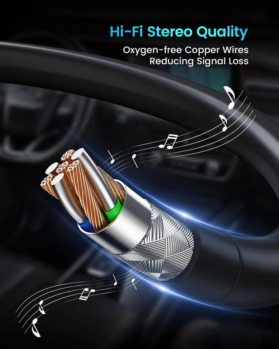 ANDTOBO USB to Aux Audio Adapter, 3.5mm Male to USB Female, 10.8 inch Length | Car Music Connection - view 7