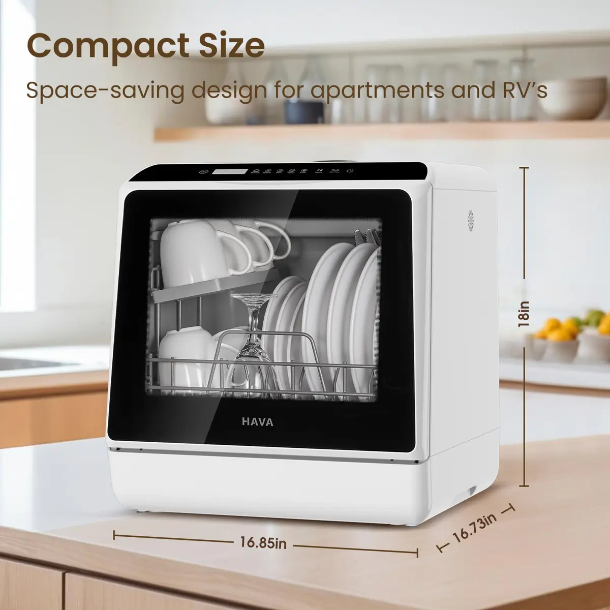 HAVA Countertop Dishwasher 6 Programs Portable with Water Tank | Compact & Energy Saving (70-120 chars) - view 6