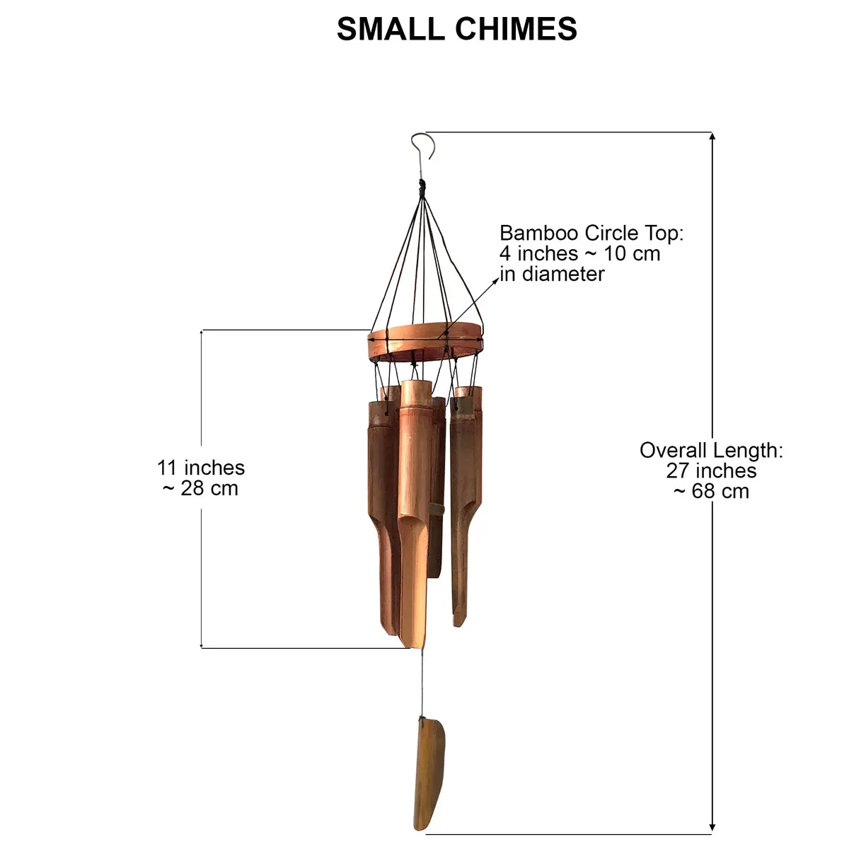 Ankinte Classic Bamboo Wind Chimes 86 cm (34 Inch) | Handcrafted Garden Decor with Soothing Tones - view 3