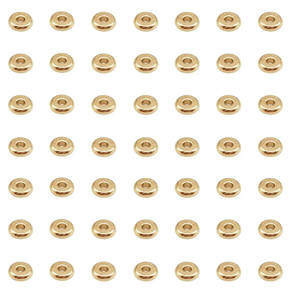 INSPIRELLE Pale Gold Plated Brass Heishi Beads 4mm (100pcs) | Add Sparkle to Jewelry Designs - main product image