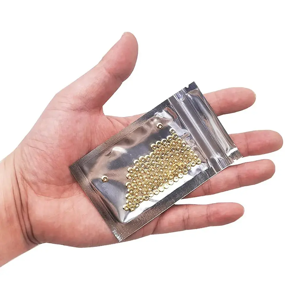 INSPIRELLE Pale Gold Plated Brass Heishi Beads 4mm (100pcs) | Add Sparkle to Jewelry Designs - view 4