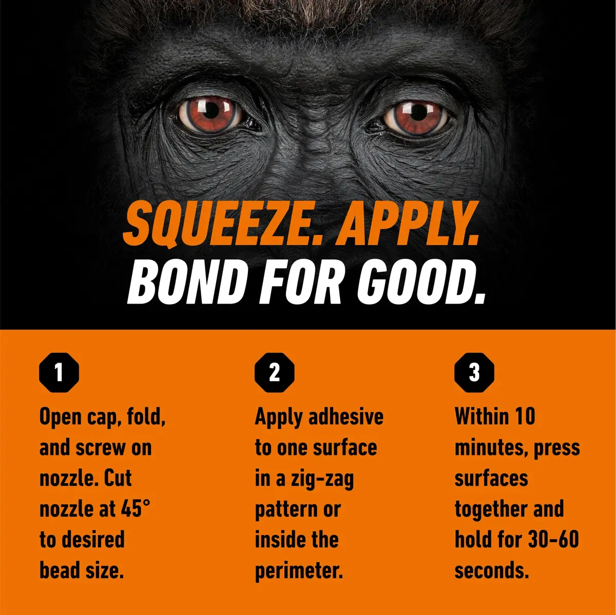 Gorilla Max Strength Clear Construction Adhesive 75ml (2.5 Fl Oz) 2-Pack | Strongest Formula, Waterproof, Gap-Filling - view 6